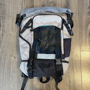 Acer Predator 15in Gaming Rolltop Backpack Water Resistant Padded Interior Grey